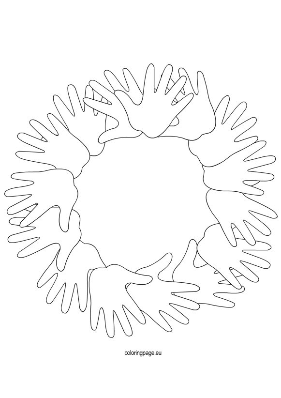 Download Garland hands coloring page - Coloring Page