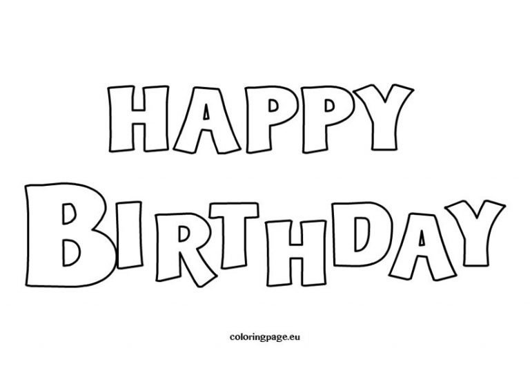 Happy Birthday coloring card – Coloring Page