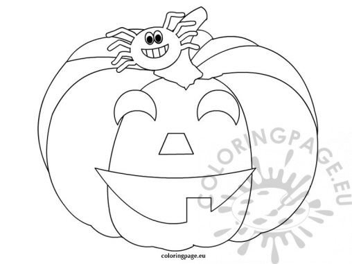 Spider pumpkin clipart | Coloring Page