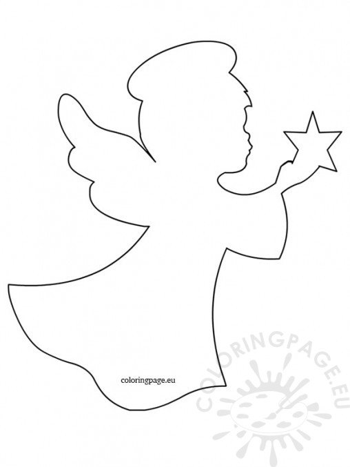 Angel Star template | Coloring Page