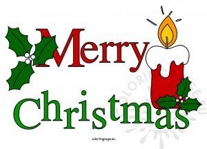 Merry christmas text  Coloring Page