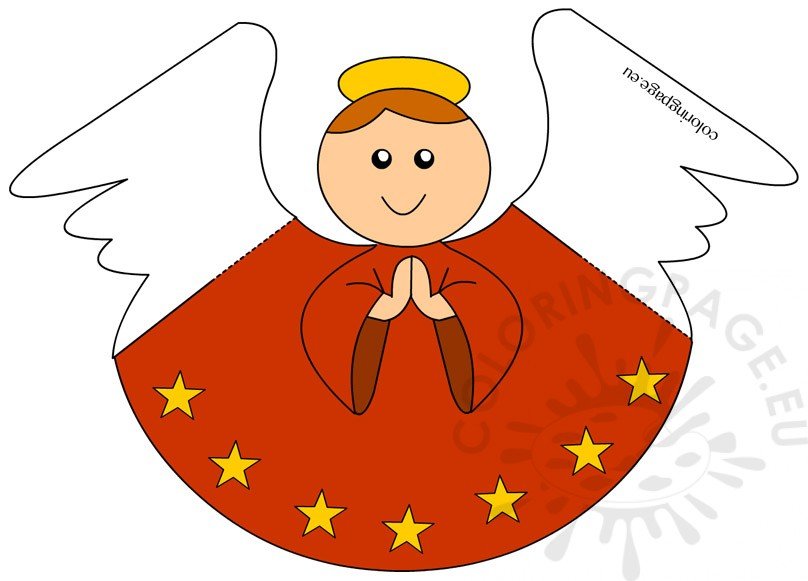 Printable paper angel Coloring Page