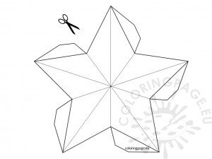 3D Star template Coloring Page