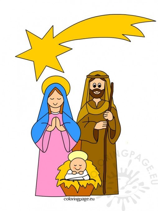 Clipart Nativity for kids | Coloring Page