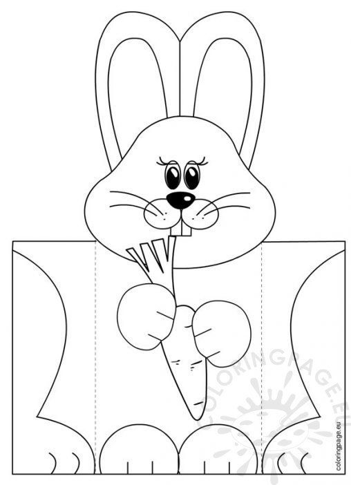 Bunny Shaped Card | Coloring Page