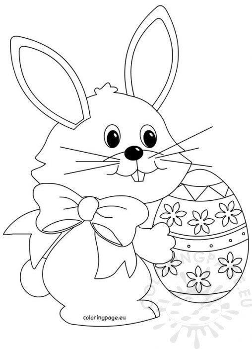 Easter Bunny Easter Egg – Coloring Page