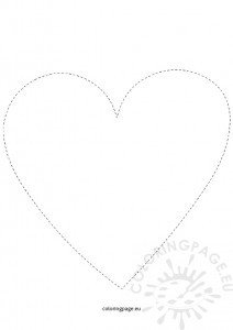 free printable heart tracing  coloring page