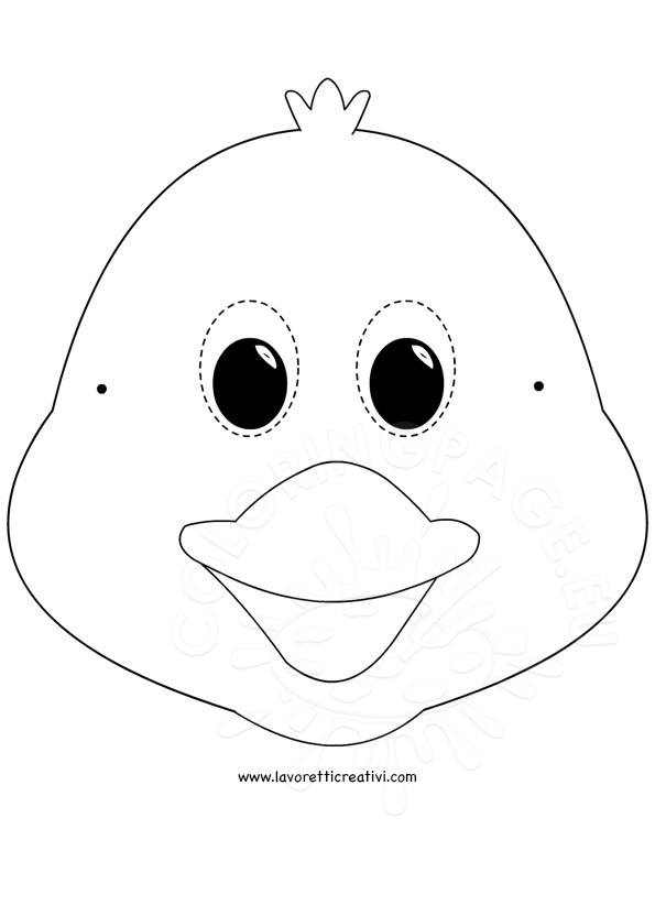 Chick Mask Coloring Page Coloring Page