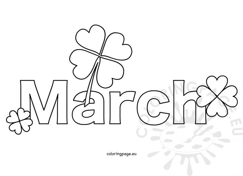 Free Month March Coloring Page