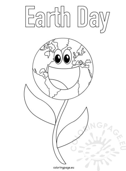 Earth Day flower coloring page for kids | Coloring Page