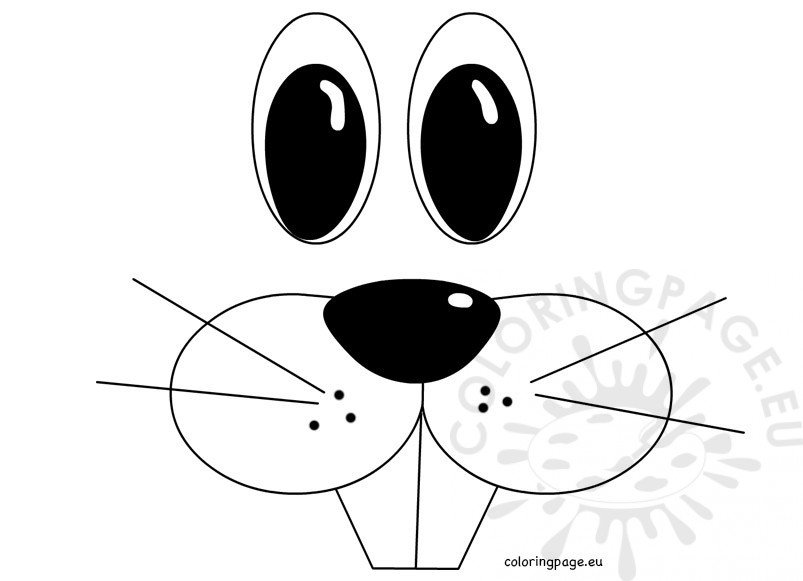 Easter Bunny Face printable Coloring Page