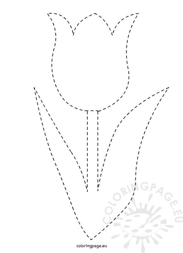 Traceable tulip template Coloring Page
