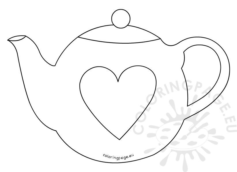 Mother s Day Teapot Card Template Coloring Page