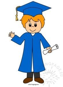 Graduation boy clip art | Coloring Page