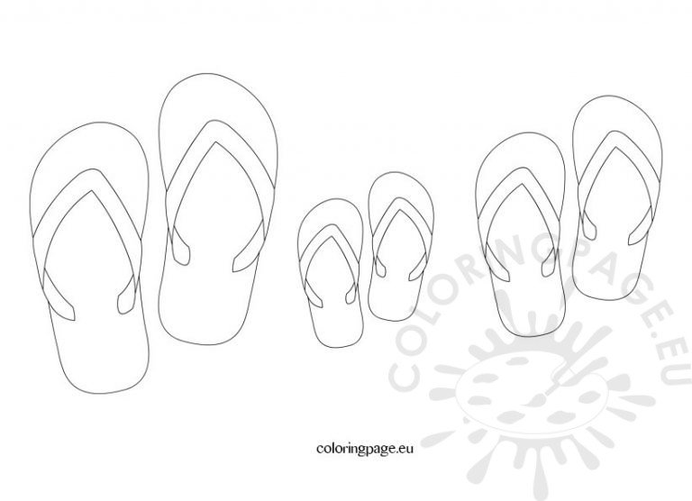Summer Flip Flop template – Coloring Page
