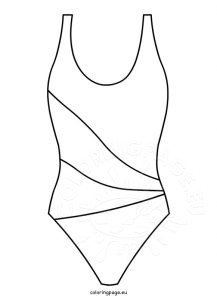 One Piece Swimsuit clipart | Coloring Page