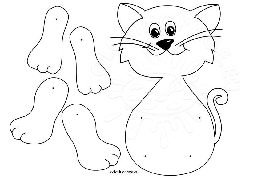 Cat Template Cut Out images Coloring Page