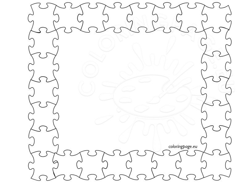 Puzzle frame template - Coloring Page