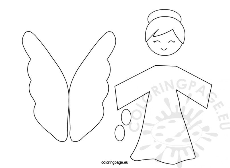 Angel Christmas Template Coloring Page