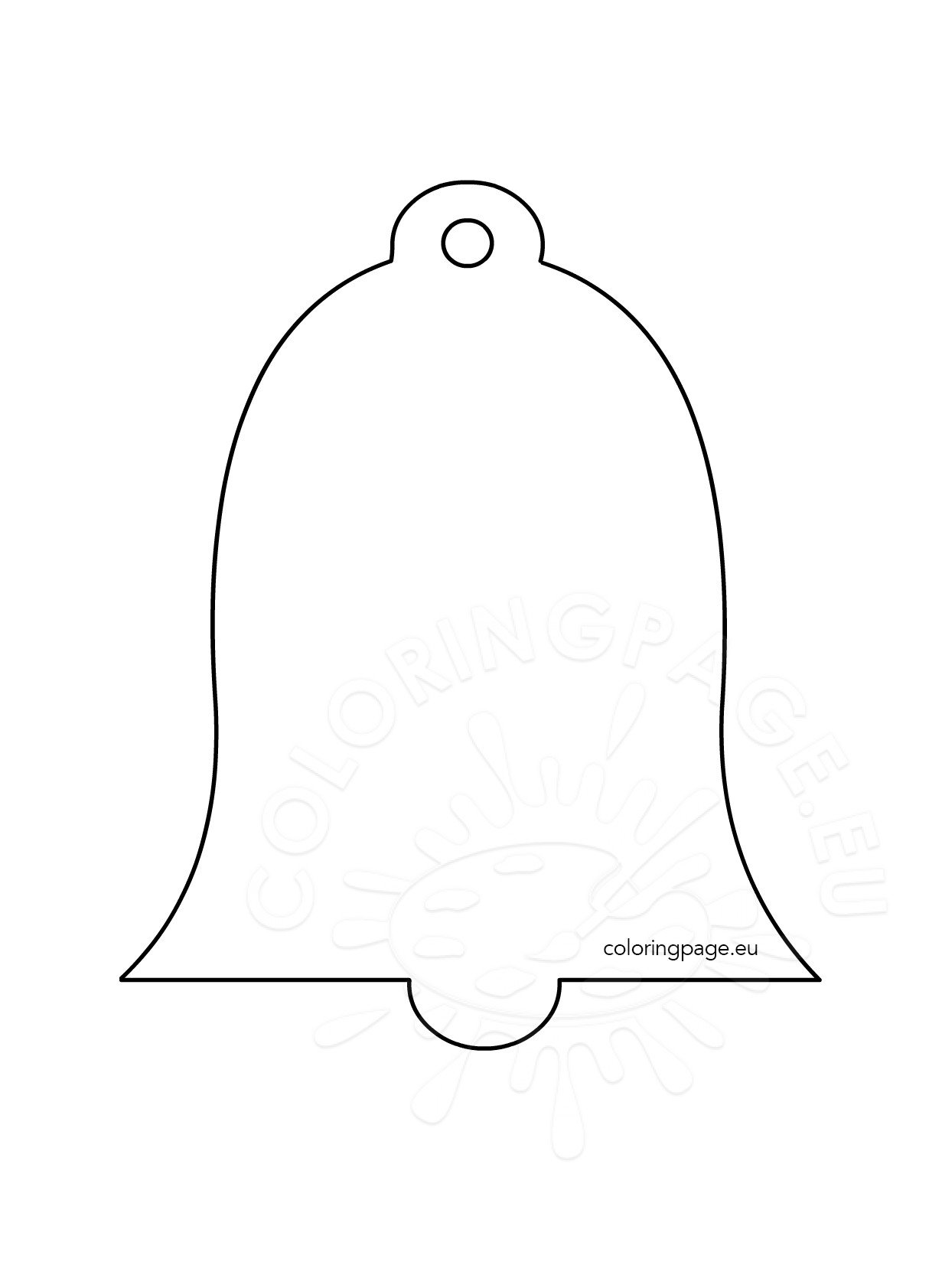 Christmas Bell Craft Template Coloring Page