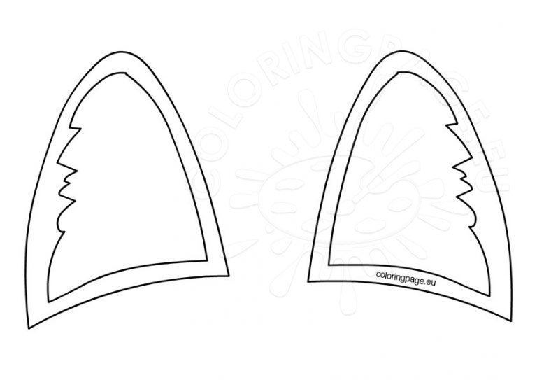 Cat ears template | Coloring Page