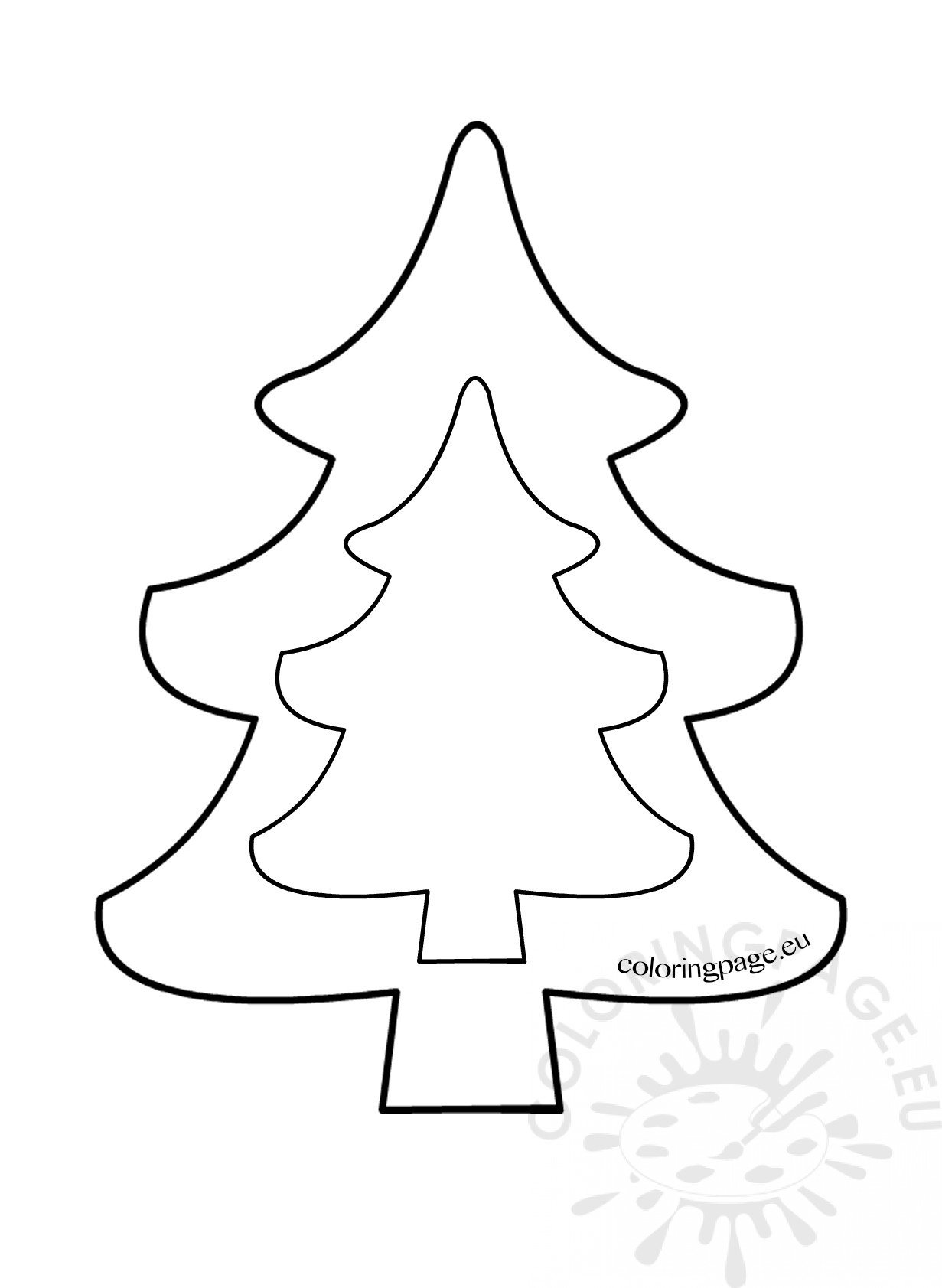 Christmas Tree Template To Print Coloring Page