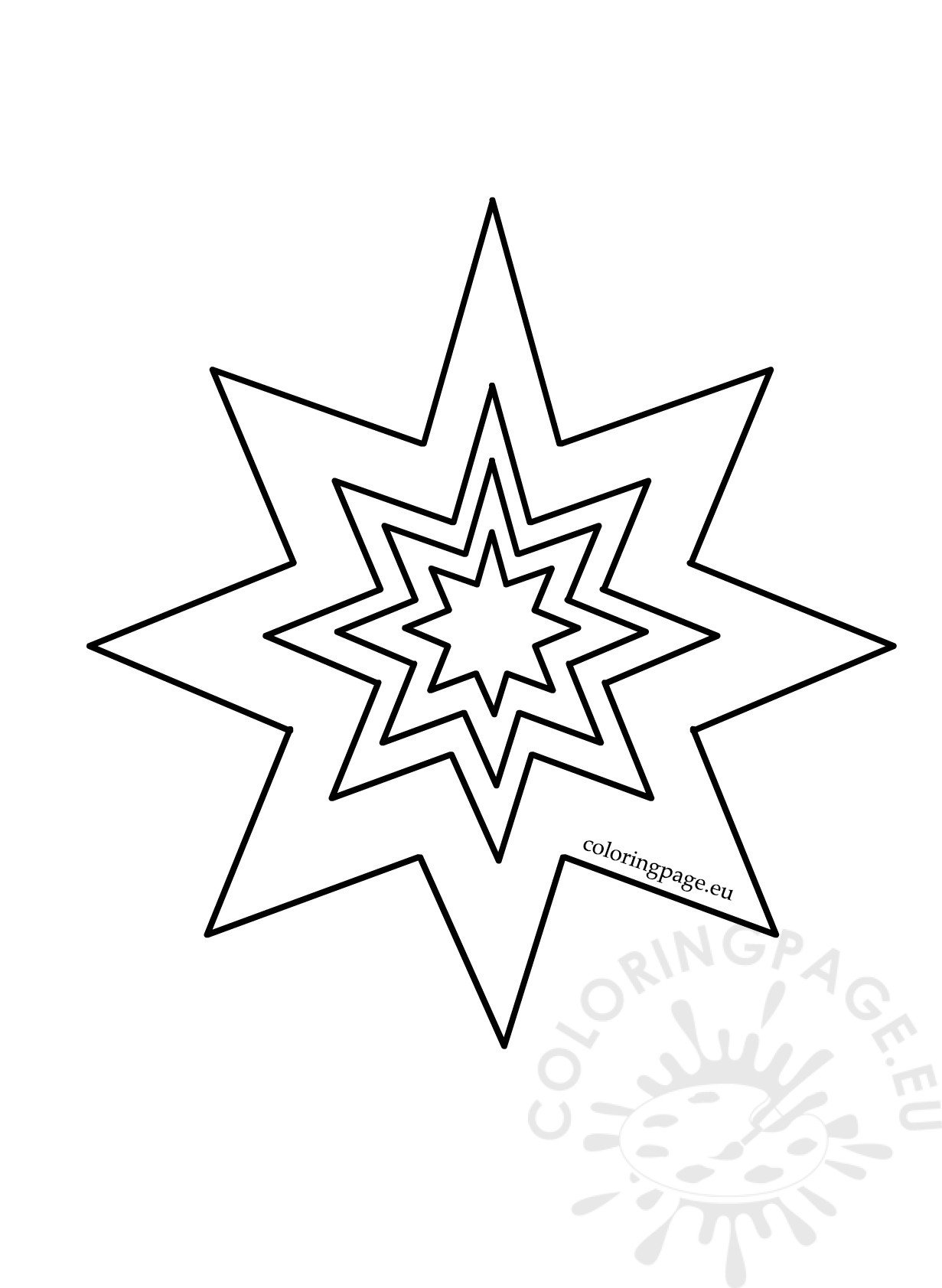 Eight Pointed Star Pattern – Coloring Page1231 x 1683