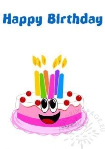 Happy Birthday cake clipart simple | Coloring Page