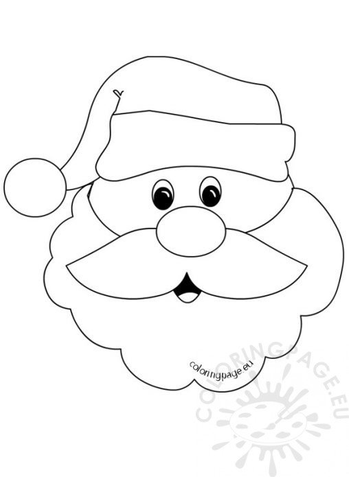 Santa Claus Face With Big Beard – Coloring Page