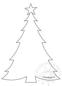 Template Christmas Tree with star | Coloring Page