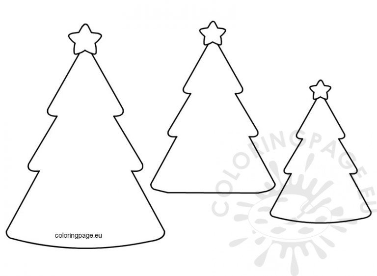 Christmas Tree Shape Template Coloring Page