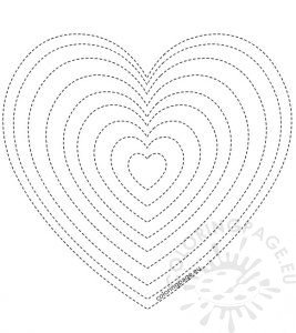 Valentines day Different sizes heart template | Coloring Page