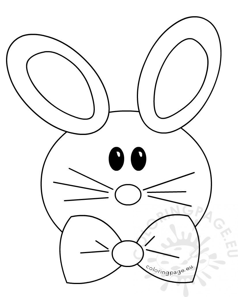 Download Easter bunny face Outline - Coloring Page