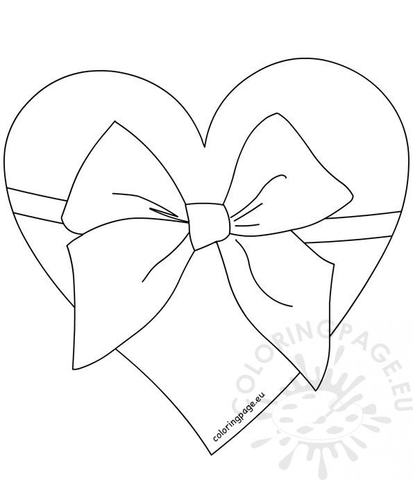 Heart tied with ribbon bow black and white