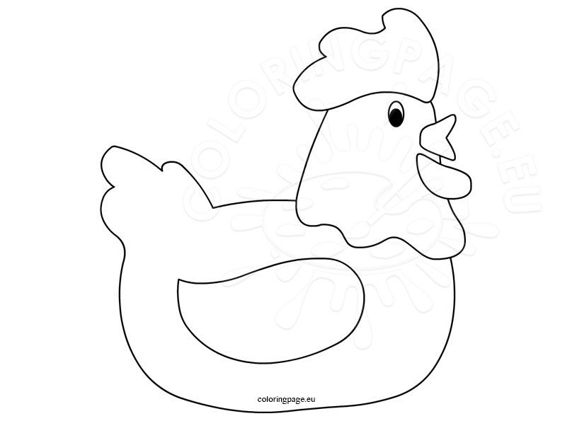 Coloring Book Page Hen hatching easter