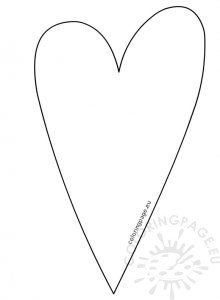 Country Long Heart Template | Coloring Page