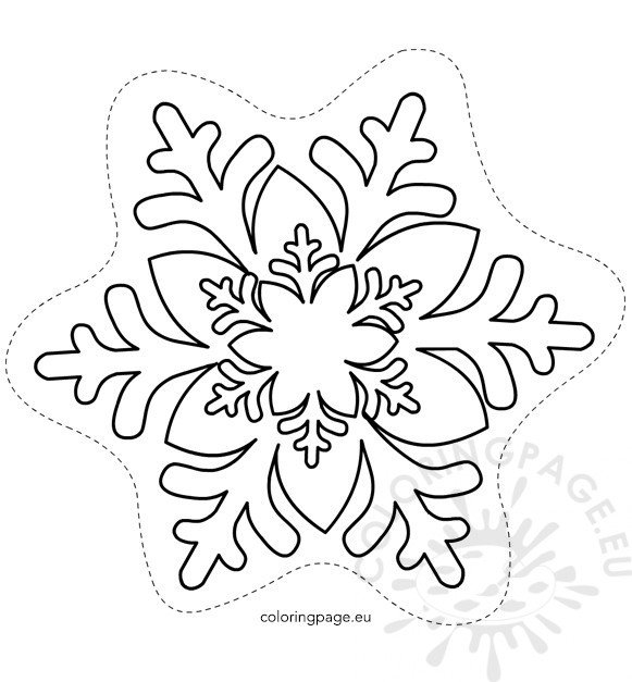 Download Free Printable Snowflake Template - Coloring Page