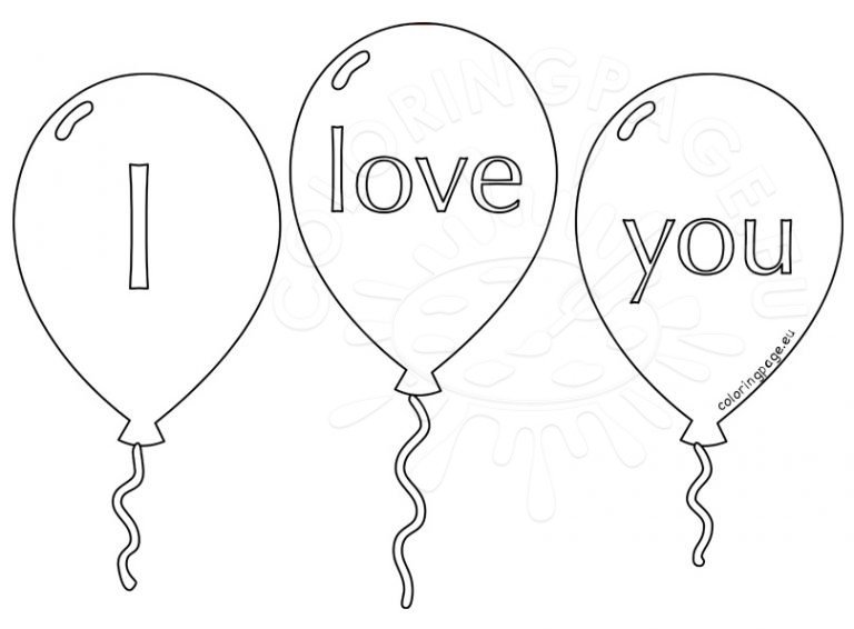 Valentine's Day 2017 Balloon Outline | Coloring Page
