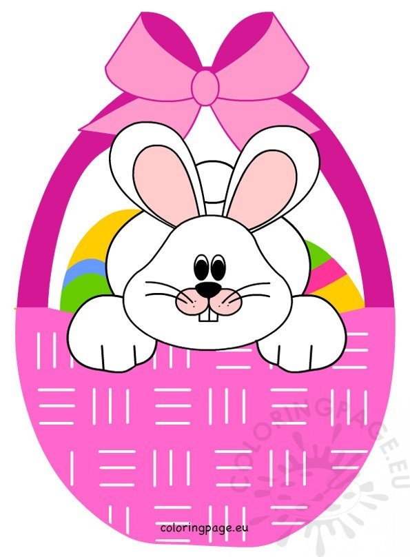 Bunny in easter basket clipart