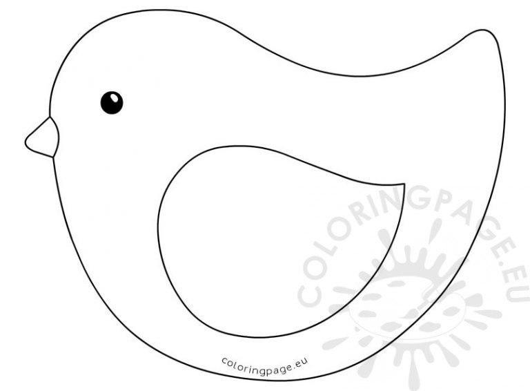 Easter chick Outline Drawing – Coloring Page