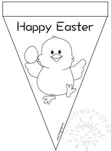 Printable Happy Easter Pennant Banner | Coloring Page