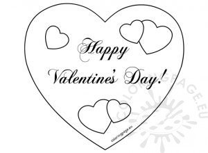 Happy Valentine's Day Hearts card | Coloring Page