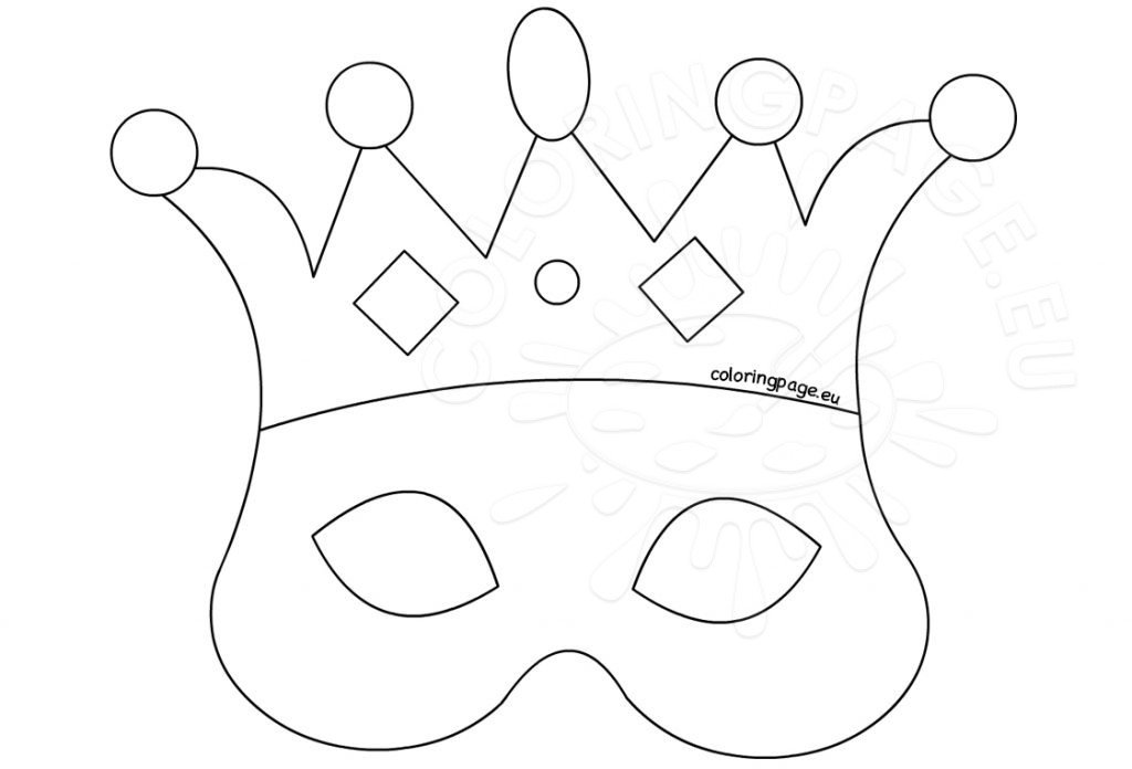 Paper crown party favor template | Coloring Page