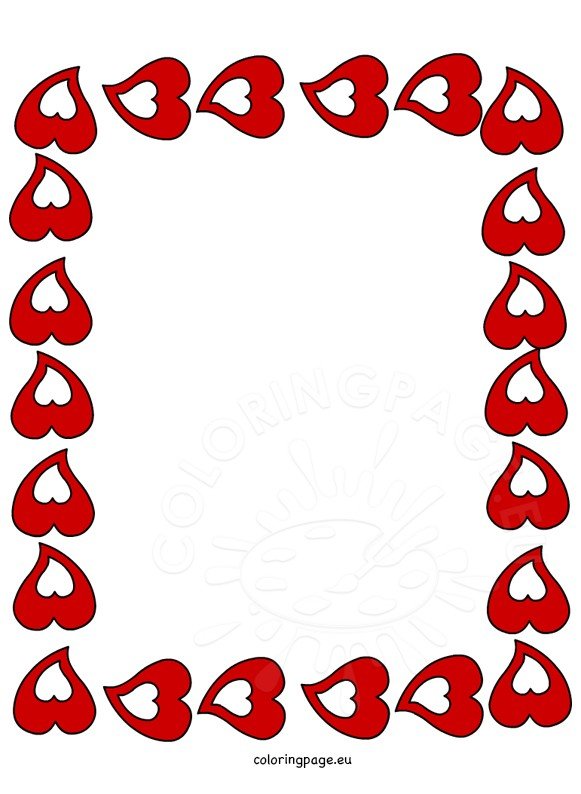 Red Hearts Border Frame