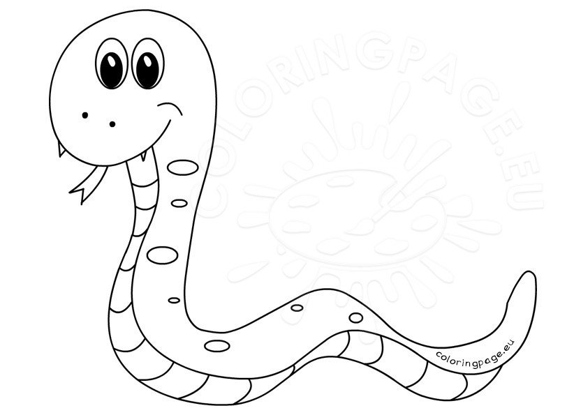 Cute snake clipart black and white
