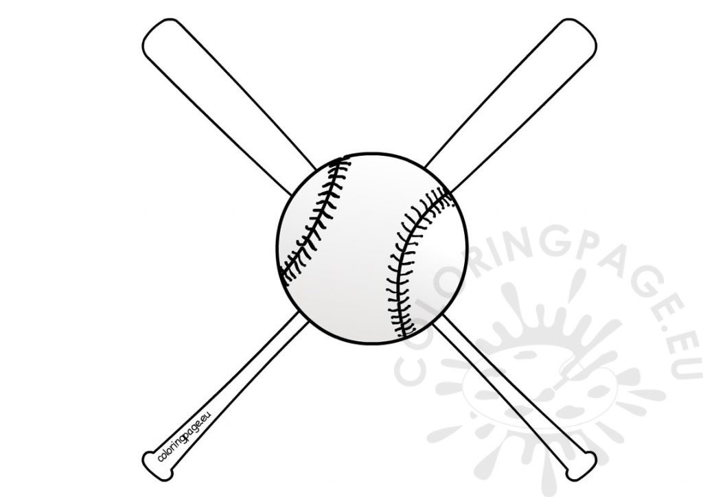 Baseball bats and ball coloring Sheets | Coloring Page