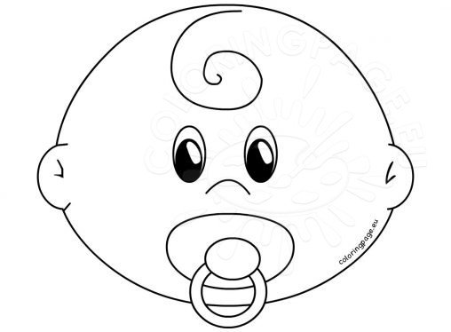 Baby Face with Pacifier template | Coloring Page