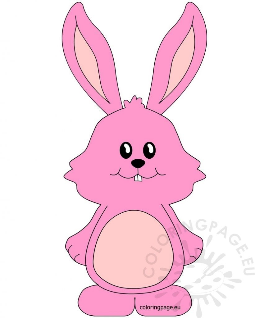 Cute Pink Bunny Rabbit | Coloring Page