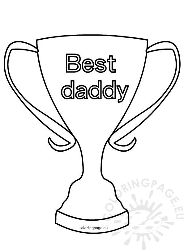 Winner cup Best Daddy – Coloring Page