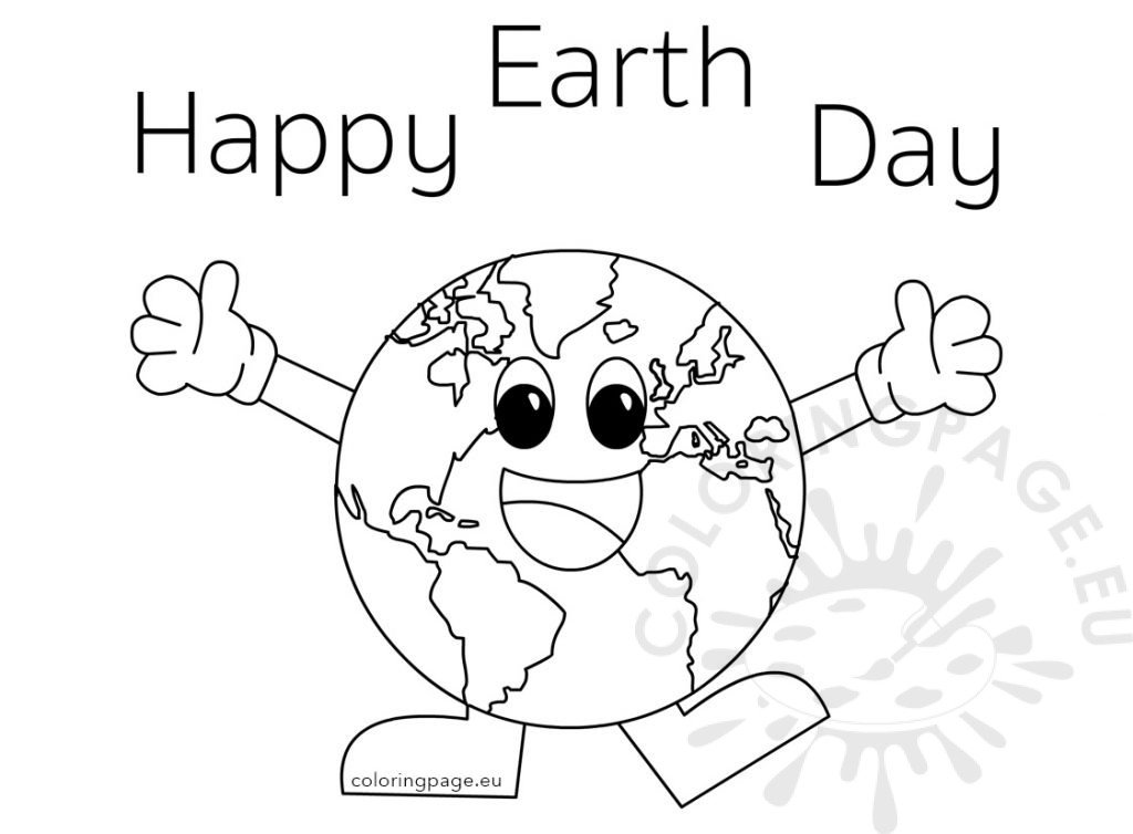 Happy Earth Day Planet Cartoon Design 